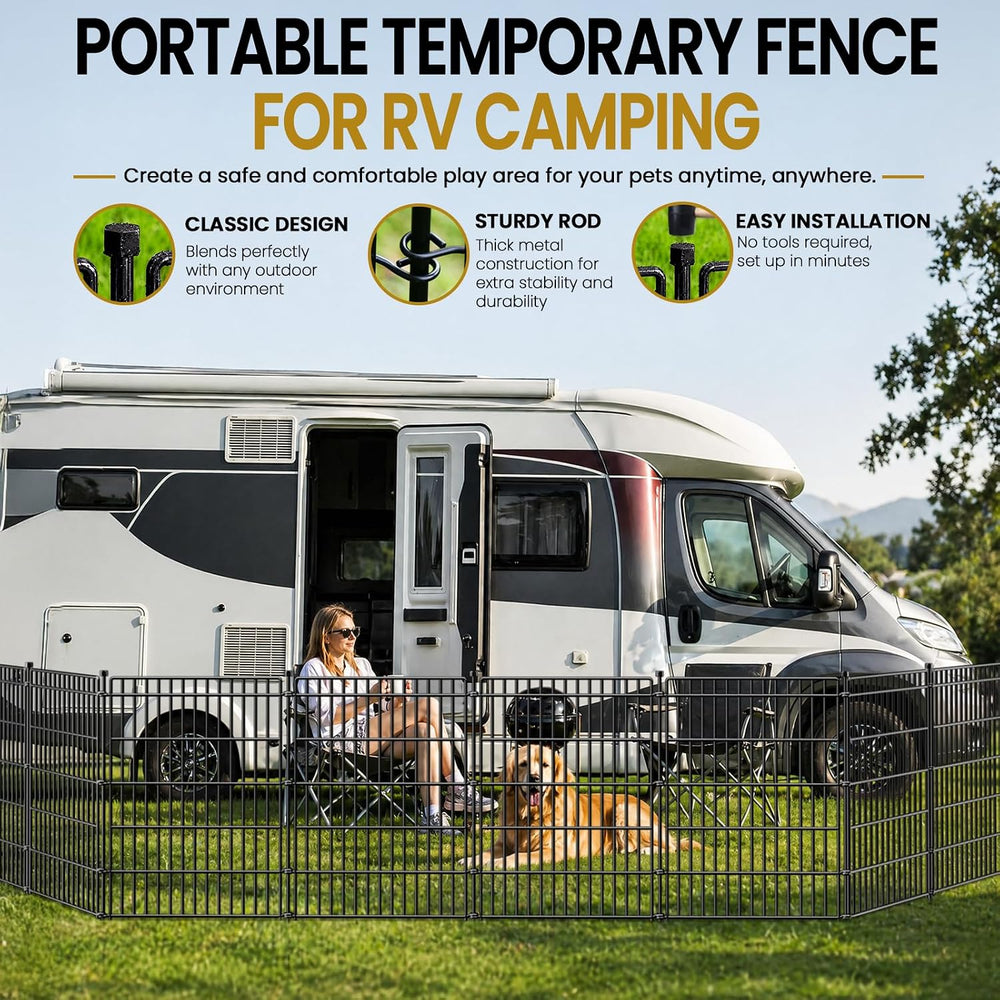 No Dig Garden Fence, Dog Fencing Outdoor for Yard, 5 Panels