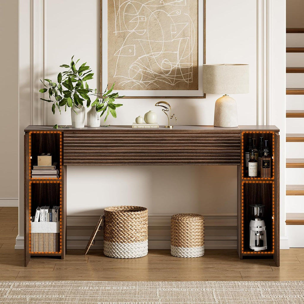fabato 61” fluted long console table with 2, package contents
