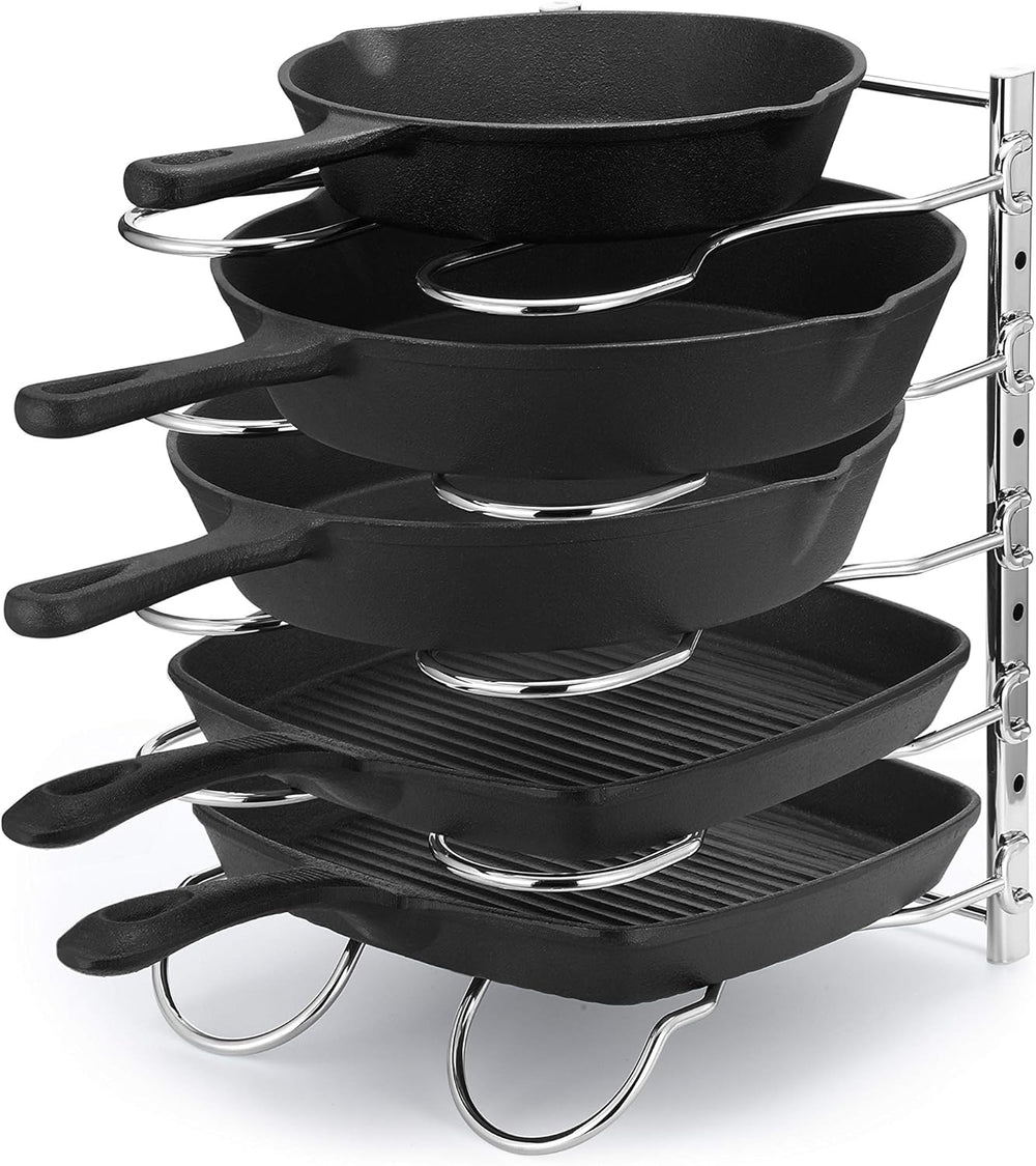 CAXXA Heavy Duty Pan Rack, Pot Lid Rack, Kitchen Cabinet Pantry Cookware Orga...