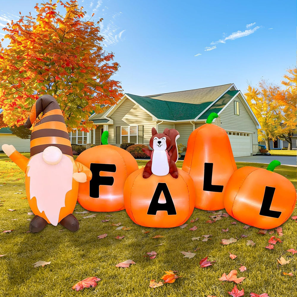 7FT Fall Thanksgiving Inflatables Outdoor Decorations Blow Up Pumpkin Decor