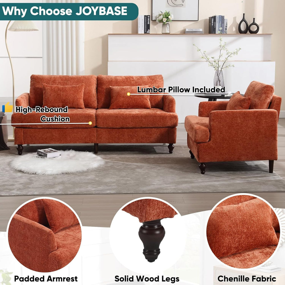 JOYBASE 2 Pieces Living Room Furniture Sets, Loveseat Couch and Accent Chair,...
