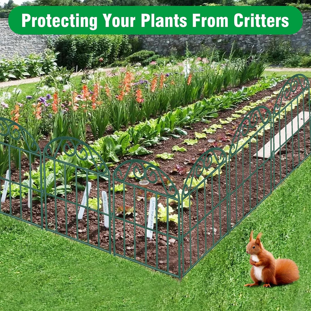 ADAVIN 24in Collapsible Garden Fence Border, 20 Panels Animal Barrier