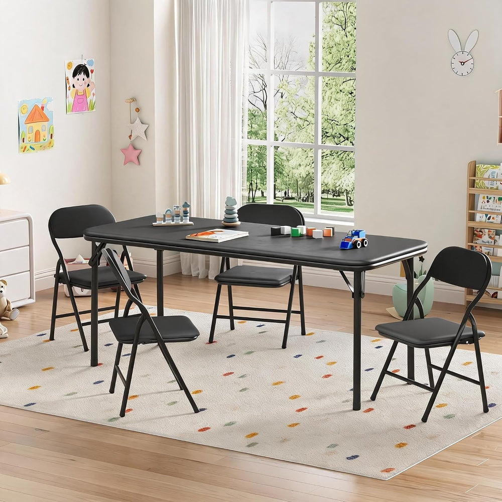 Garvee 5-Piece Folding Table and Chairs for Boys and Girls