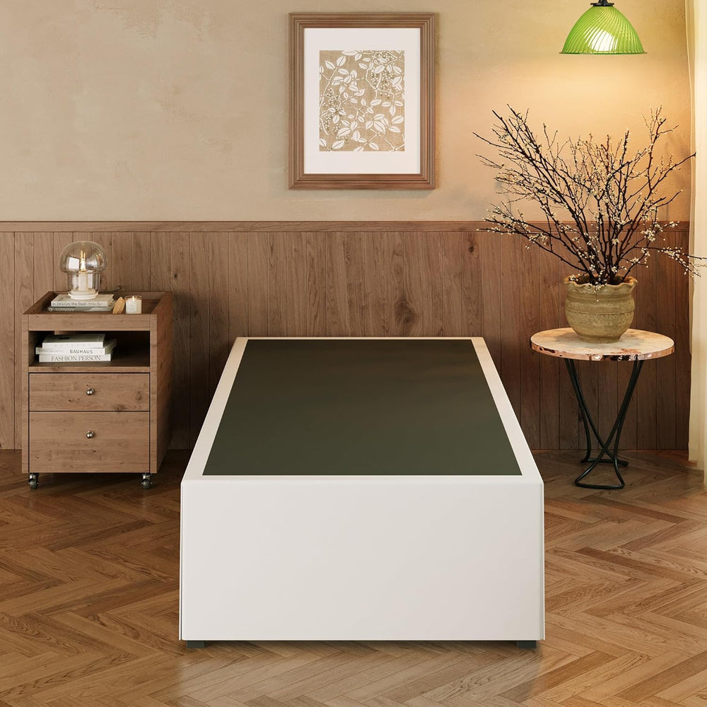 EMODA 18 Inch Twin XL Bed Frames with White Cover