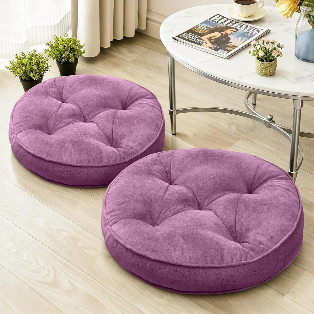 1 MIDDLE ONE Floor Pillow Set of 2, Memory Foam Meditation Cushion, Floor Cus...