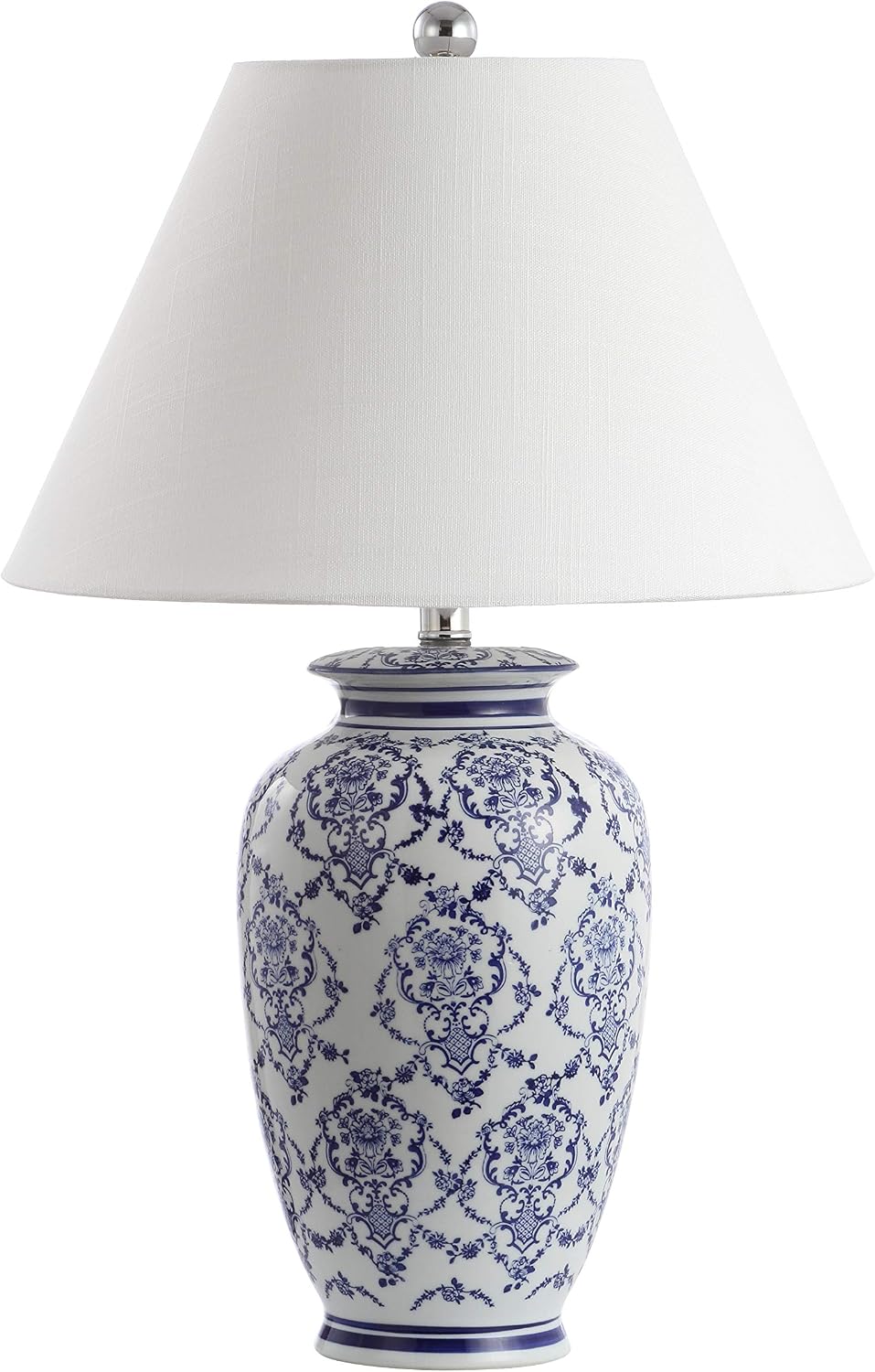 JONATHAN Y Juliana 26.25" Chinoiserie Ceramic Urn Table Lamp, Blue/White
