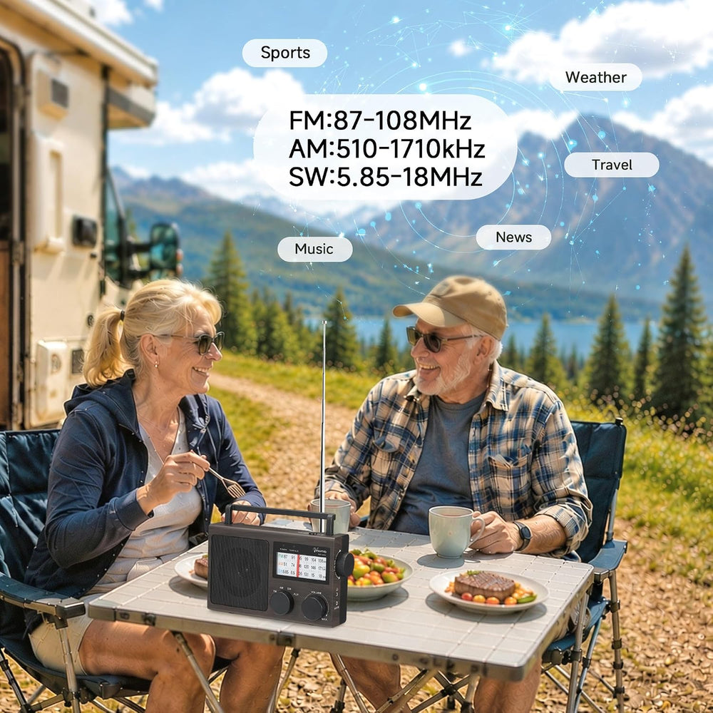 Portable AM FM Shortwave Radio AC & Battery Powered