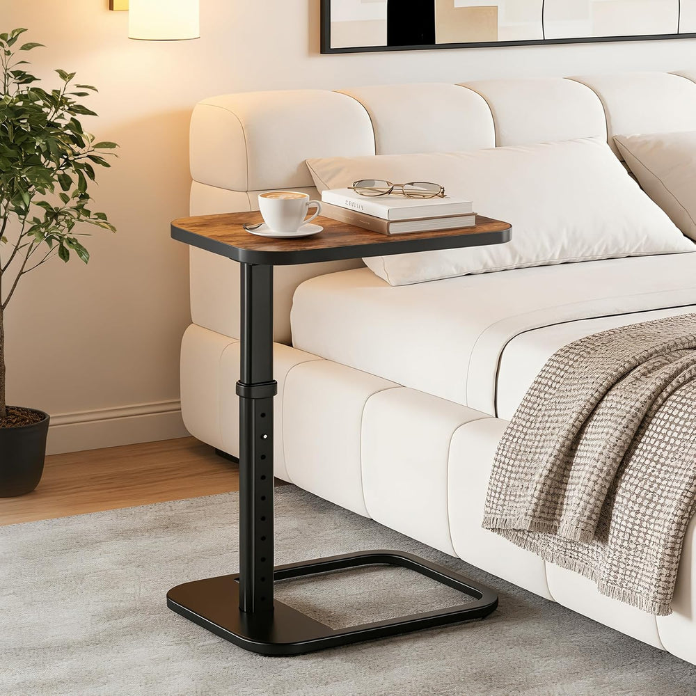 Adjustable Height TV Tray Table for Couch, Flip-Top Design
