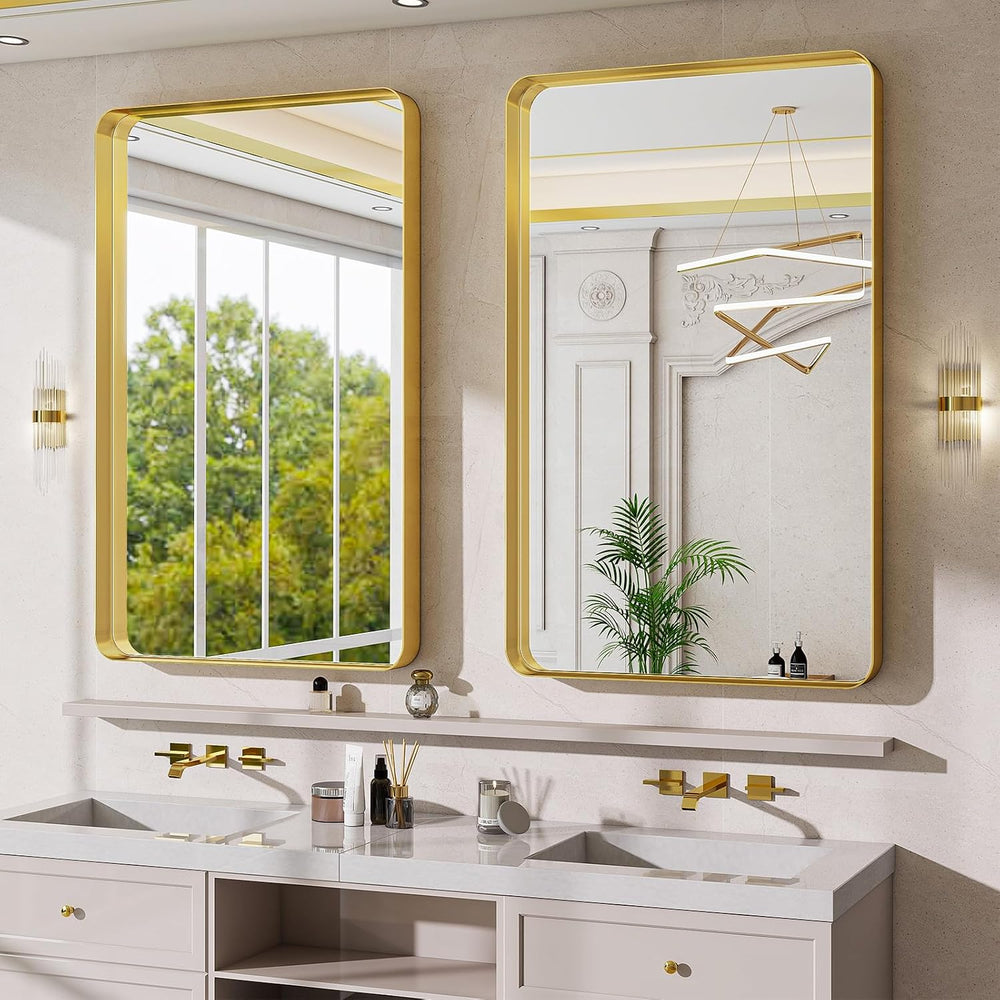 Bathroom Mirrors for Over Sink 30 x 48 Inch Gold