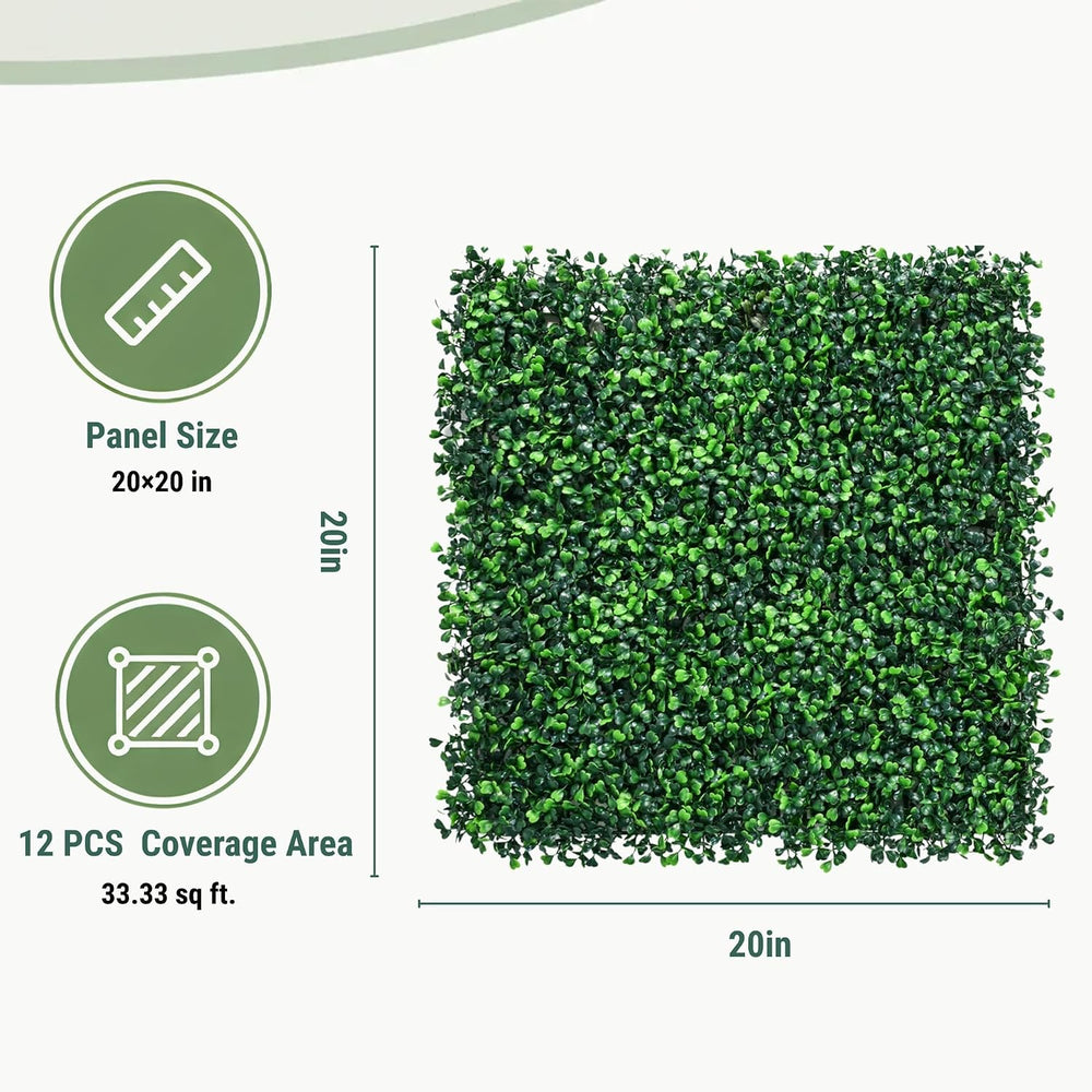 Grass Wall Panels 12 Pack 20"x20" High Density & Highly Realistic