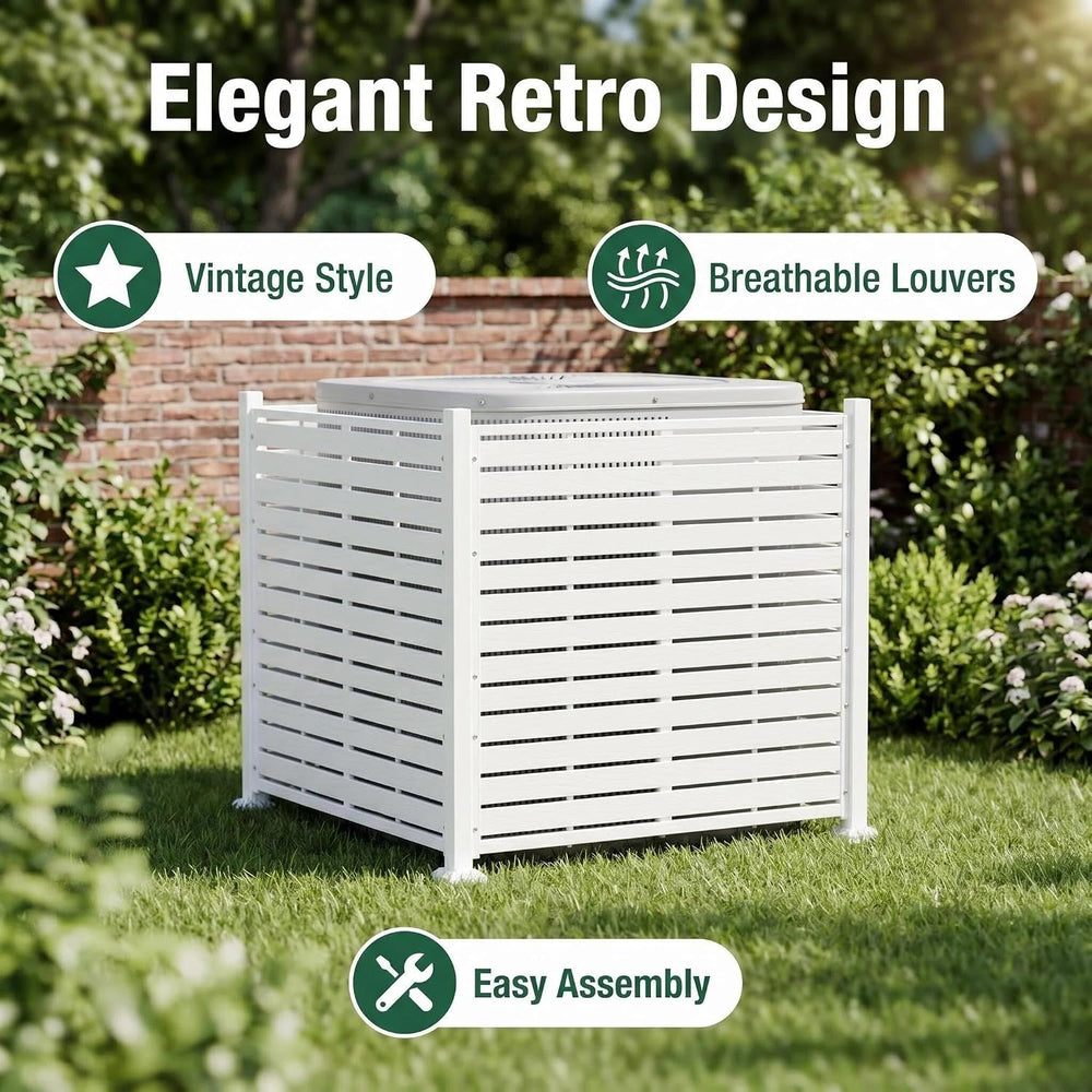AC Fence for Outside Unit, 38" W X 39" H Trash Can Enclosure, Pool ...