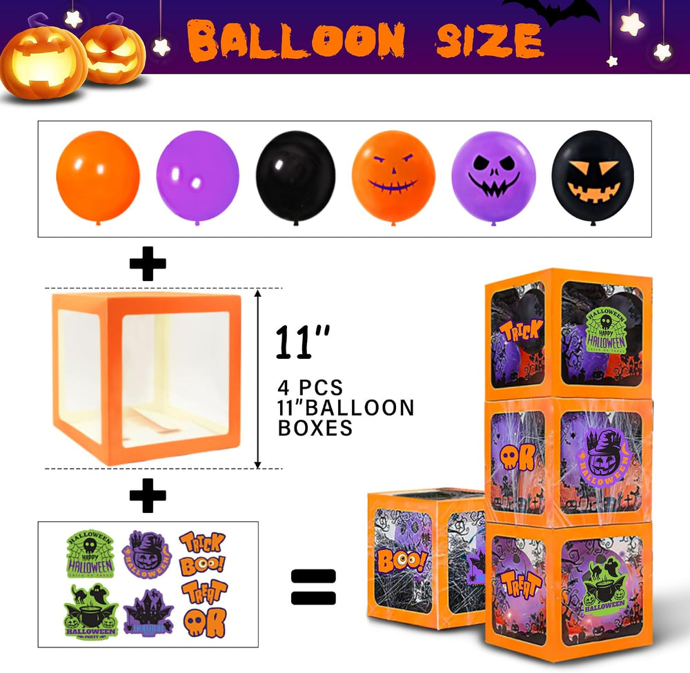 157 Pcs Halloween Party Decorations Kit, 43" Giant Tree Balloon, 4 Ballo...