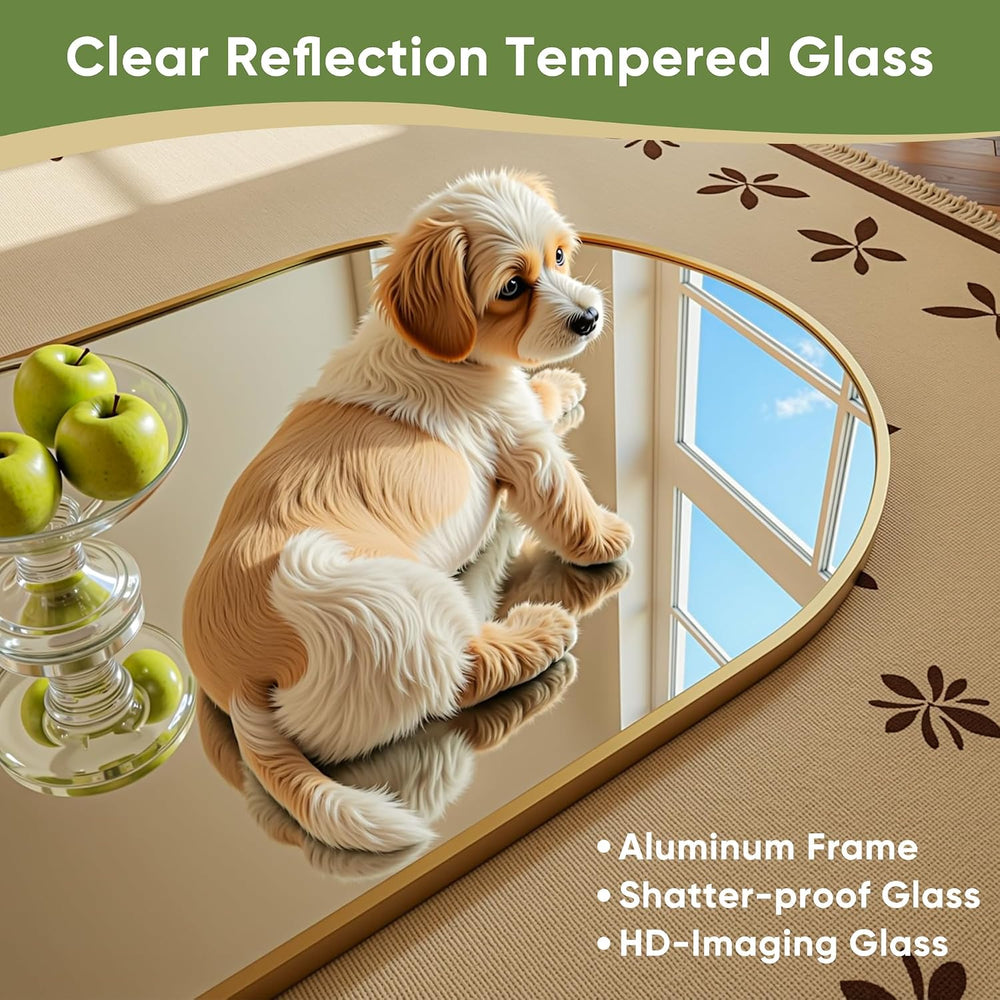 Floor Mirror, 78"x38" Oversized Full Length Mirror with Stand, Gold