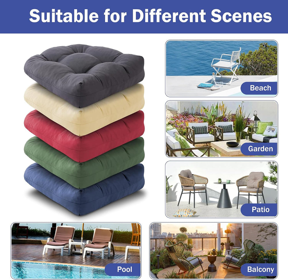 IPYNBAP Outdoor Chair Cushions Set of 4, Patio Chair Cushions with Ties, 19x1...