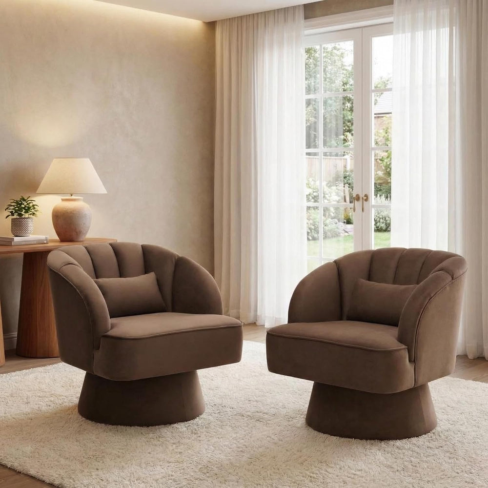 IDEALHOUSE Swivel Accent Chair with Armrests, 360° Mid Century Modern Swivel ...