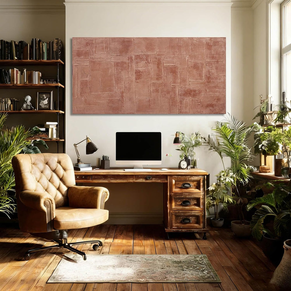 GAIDUOMAI Pink Canvas Wall Decor Geometric Abstract Wall Art Textured Room De...