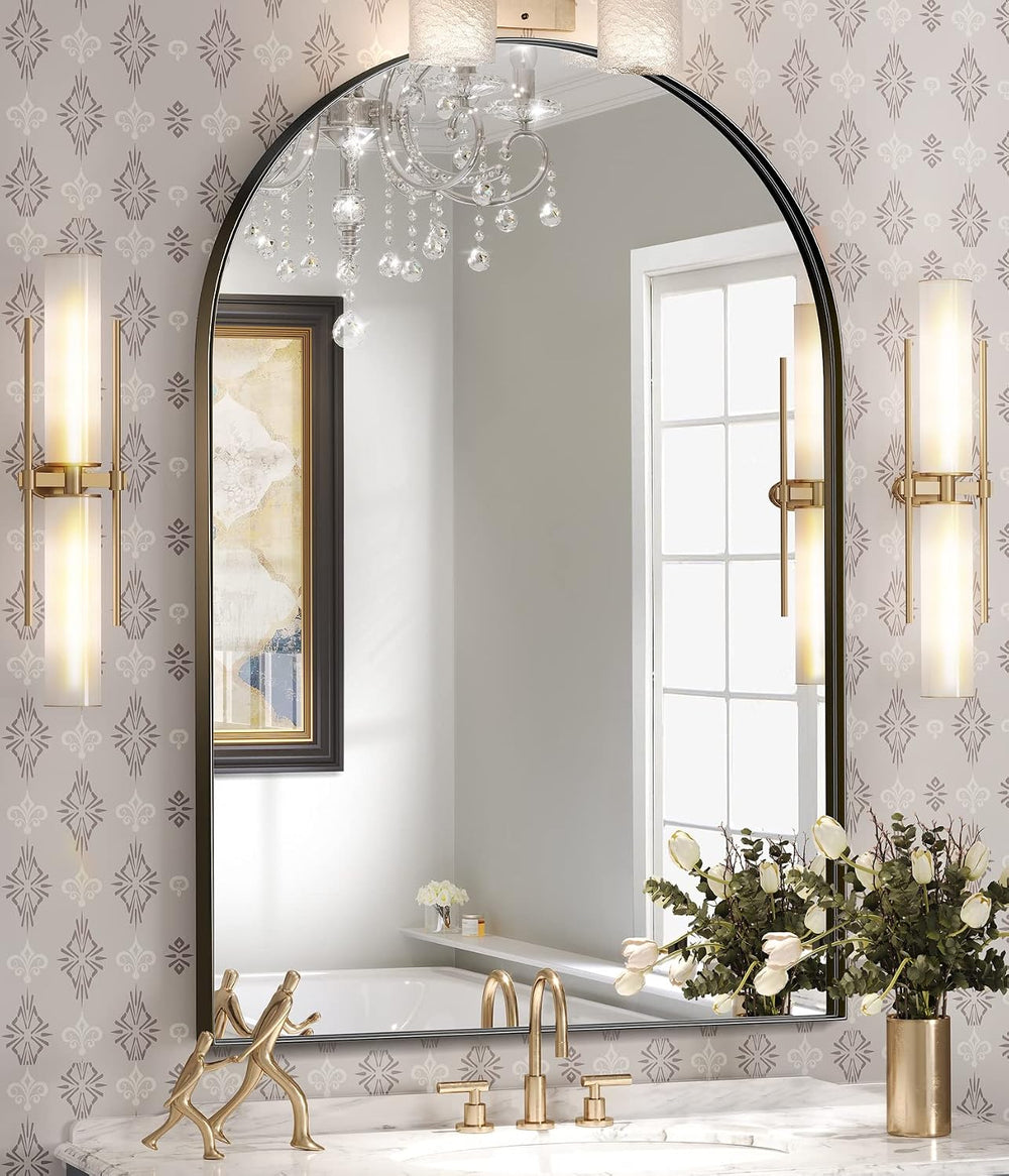 Brightify Arched Mirror, Arched Wall Mirror, 22 x 30 Inch Black Arch Mirror, ...