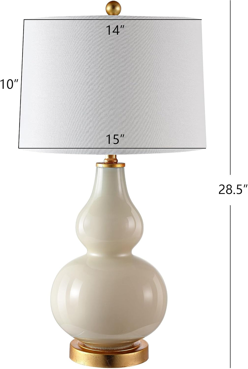 SAFAVIEH Lighting Karlen Table Lamp, 29″ Ceramic Cream/Gold TBL4223A-SET2