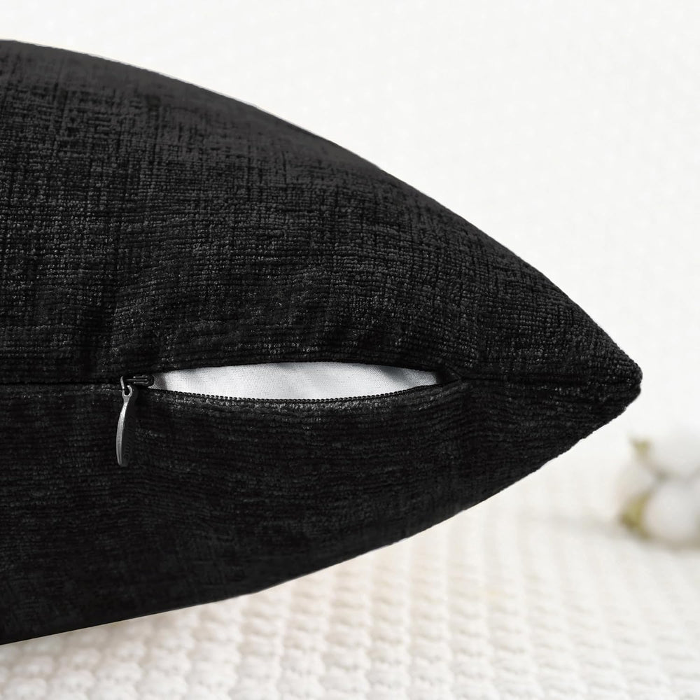 CaliTime Decorative Couch Throw Pillow Covers 18 X 18 Inches Black