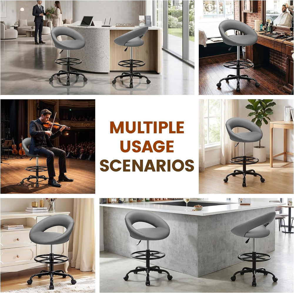 Drafting Chair for Standing Desk, Counter Height Rolling Stool