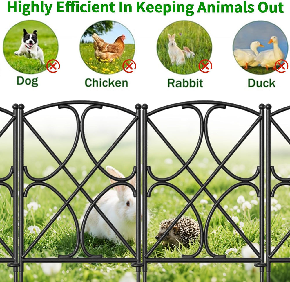 AMAGABELI GARDEN & HOME 10 Panels 24in(H)×10ft(L) Decorative Garden Fence...
