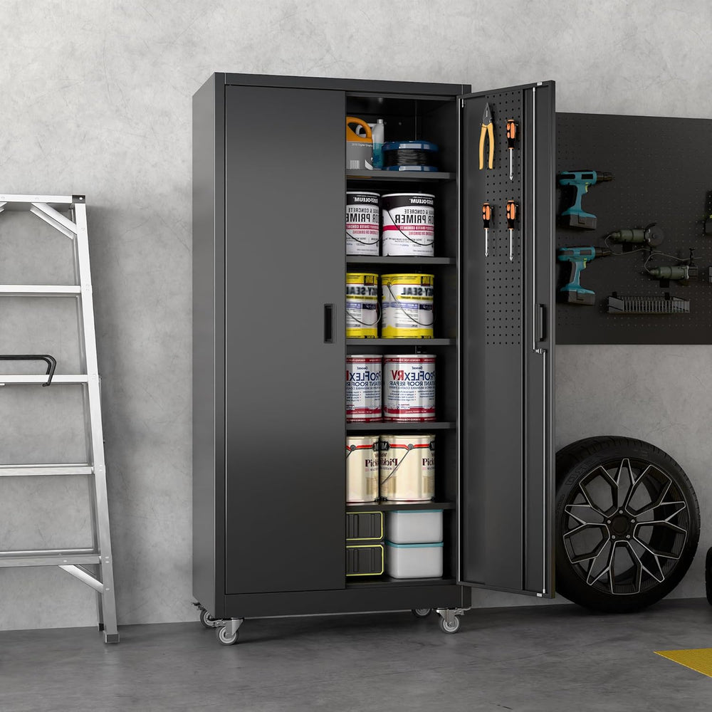 SUXXAN Wide & Deep 71"x34"Wx18 D Metal Garage Storage Cabinet B...