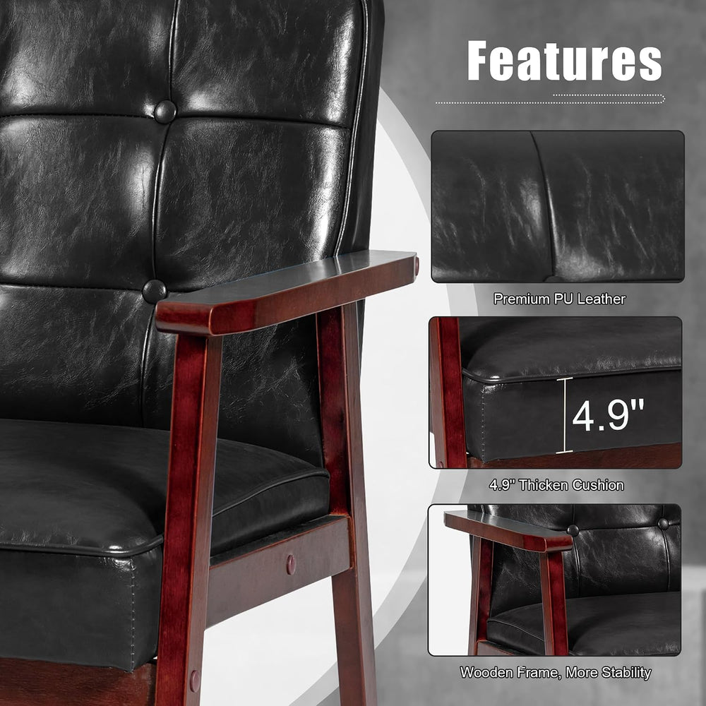 Okeysen Accent Chairs Set of 2, Mid Century Modern Accent Chair, Retro Wood a...