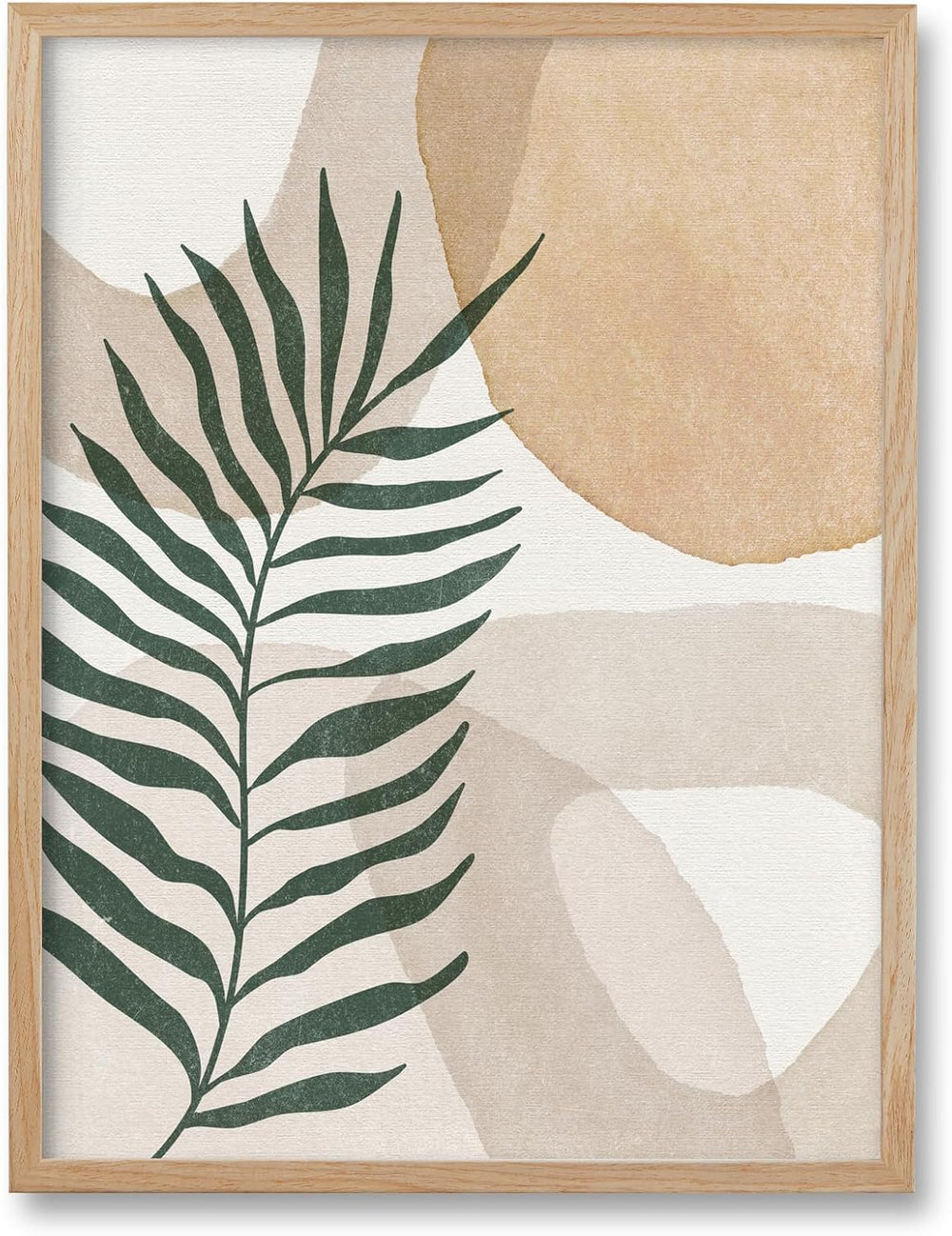 HesenDot Natural OAK Wood Organic Botanical Leaf Framed Wall Art,12x16in