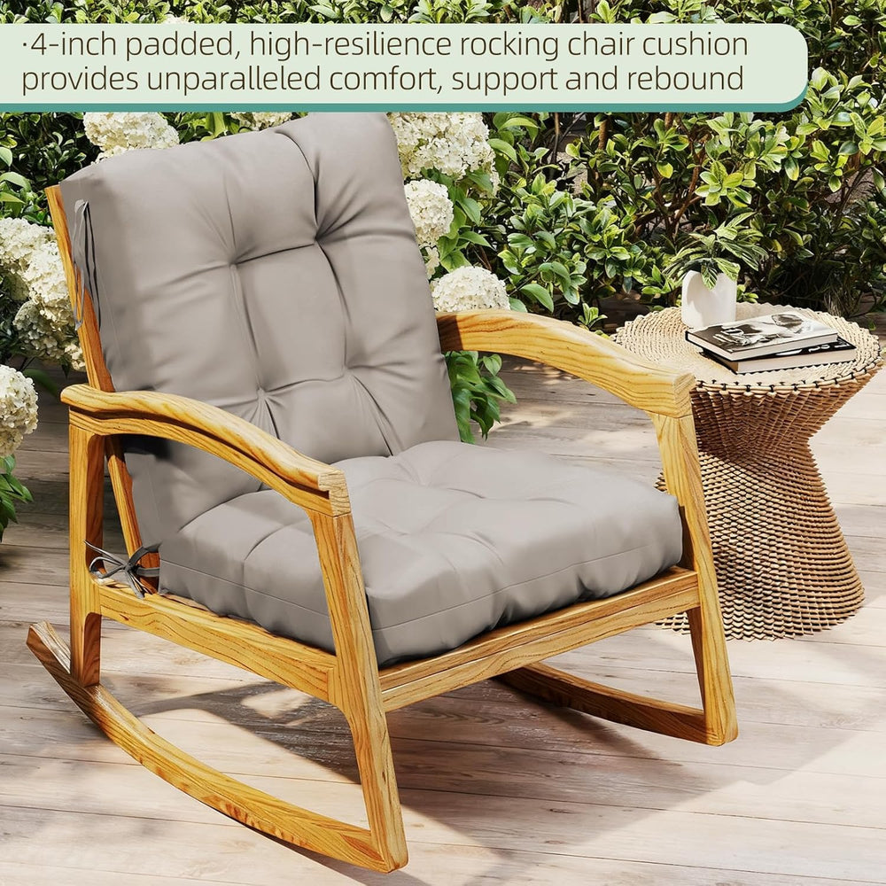 Outdoor Chair Cushions 42x21x4 Inch Set of 2, Beige