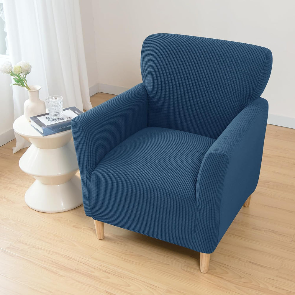 LiveGo Stretch Mid Century Modern Armchair Slipcover 1-Piece Jacquard Accent ...