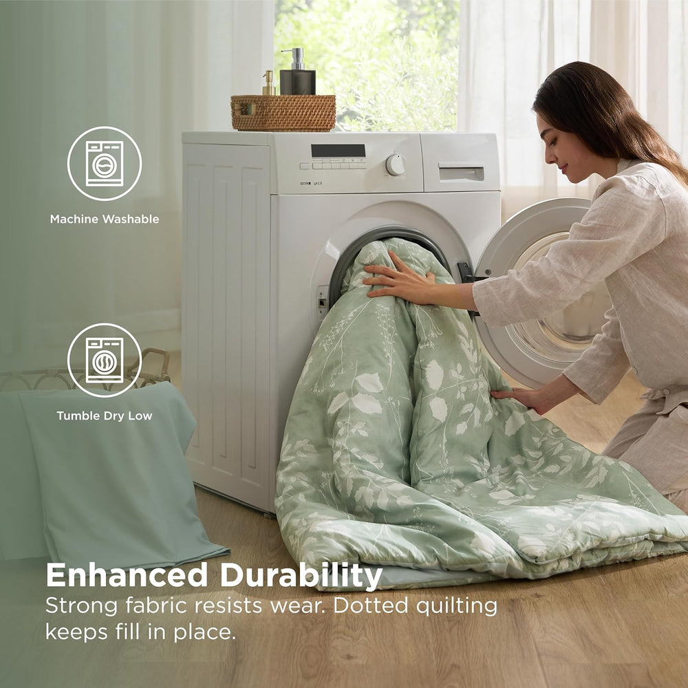 Bedsure Sage Green King Comforter Set, Floral Bedding Sets, 7 Piece