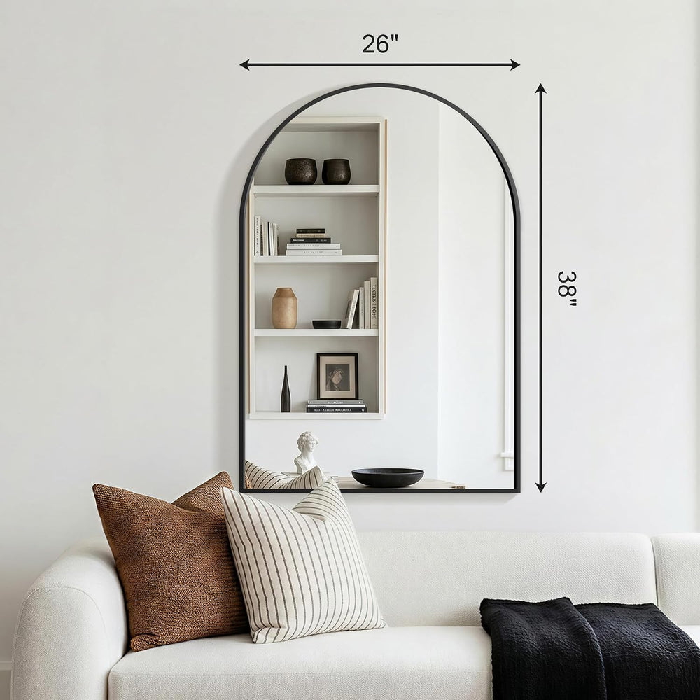 FGU Arched Bathroom Mirror for Over Sink 2 Pack 38"x26" Black Vanit...