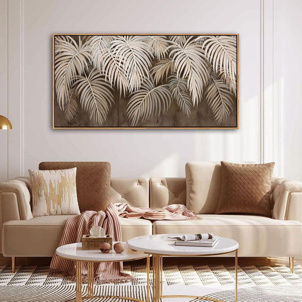 Boho Wall Art - Modern Minimalist Brown Canvas Artwork,Neutral Pictures for L...