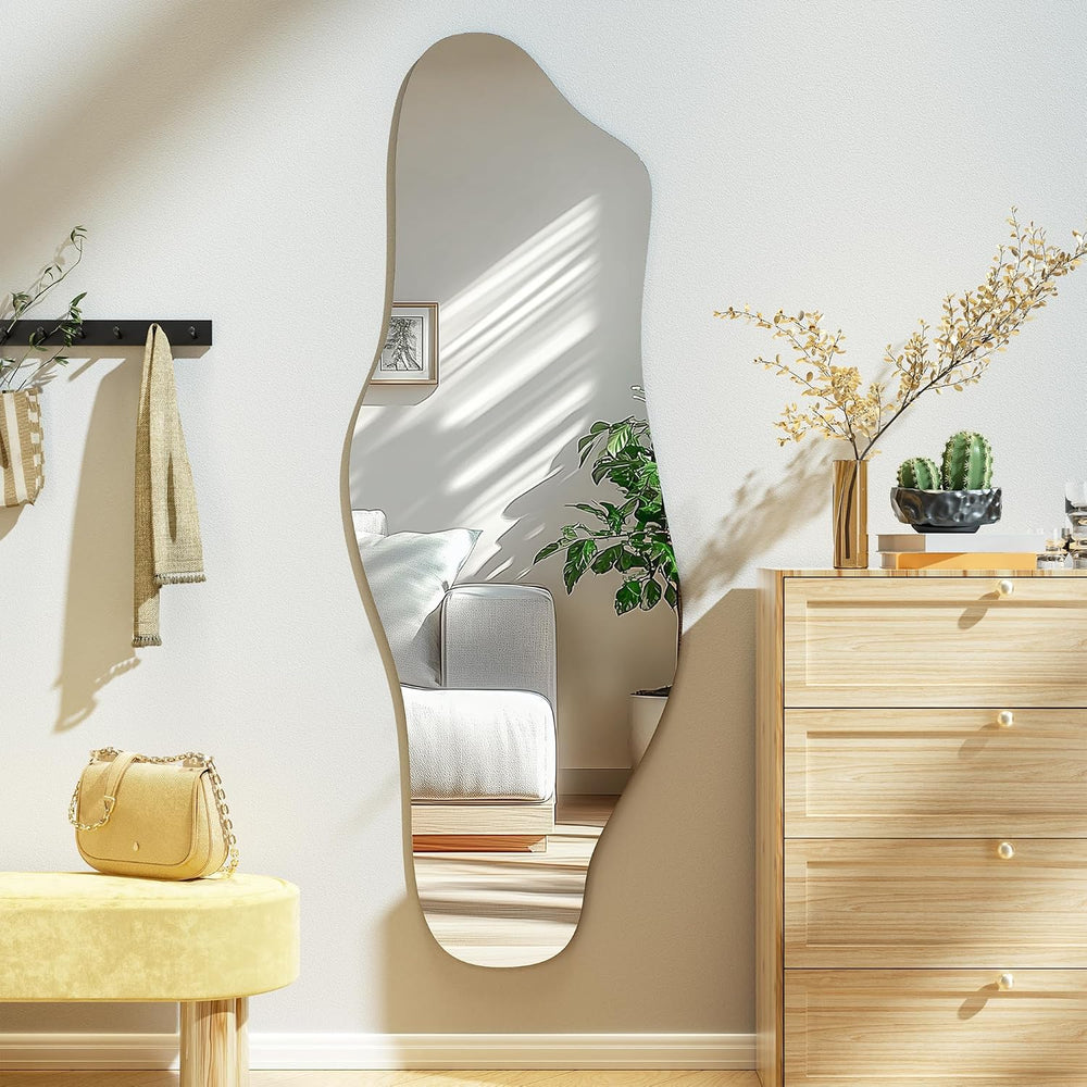Hasipu 55"x20" Irregular Wall Mirror Frameless Asymmetrical Mirror ...