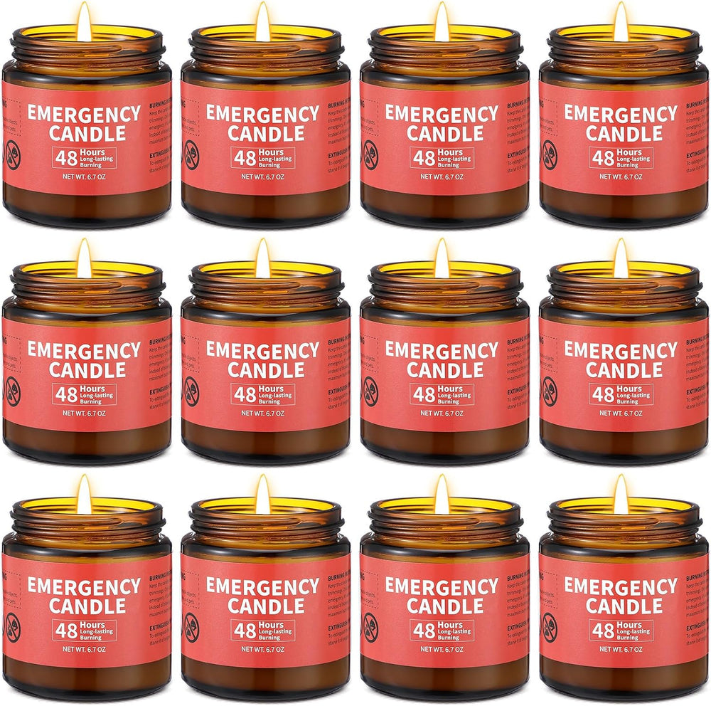 Chuarry 12 Pack Emergency Candles Long Burning 48 Hours Power Outage