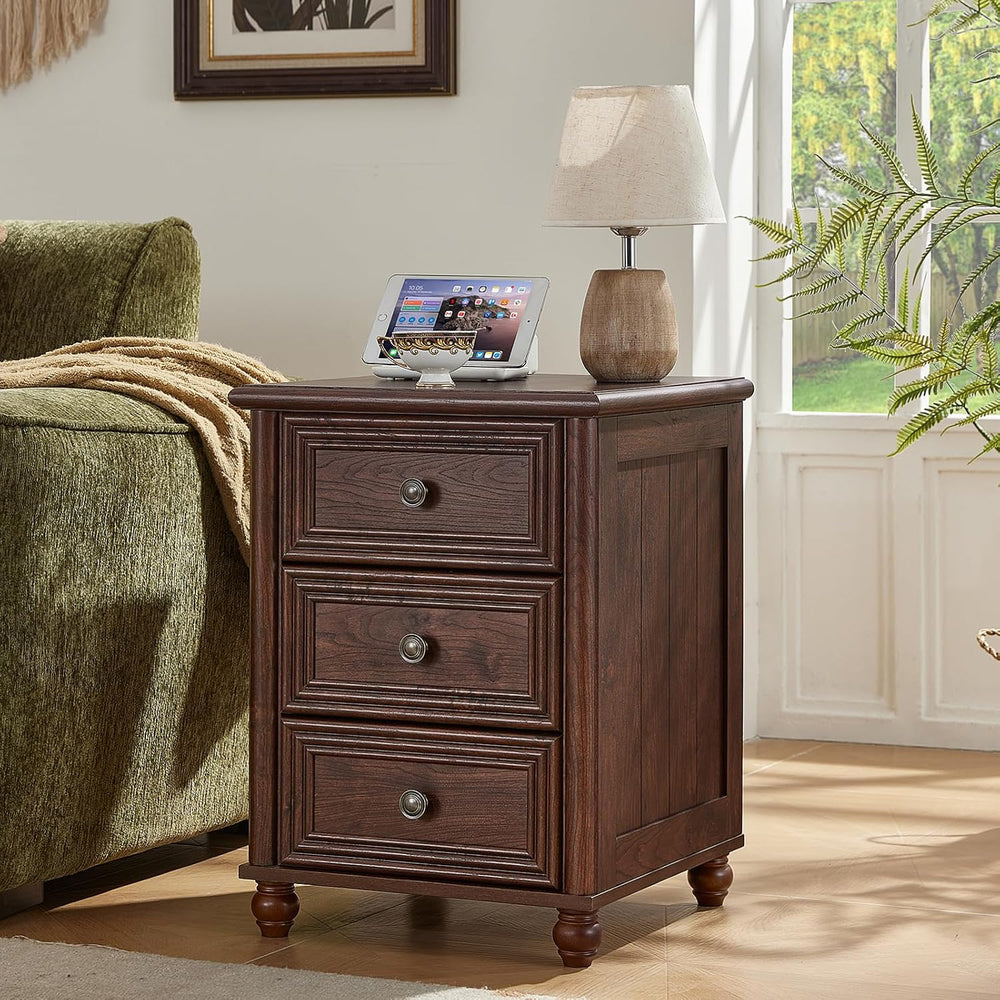 RWYHG 18" Night Stand Set 2, Nightstand with 3 Drawers
