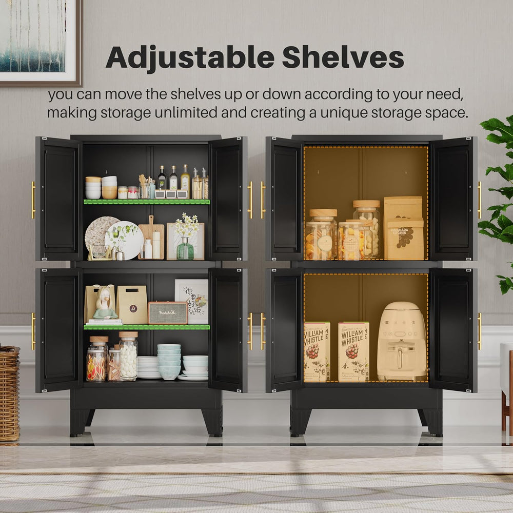 winiowa 47" Tall Kitchen Pantry Cabinet, Metal Storage Cabinet with Door...