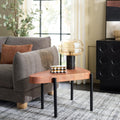 SAFAVIEH Home Collection - Sado Triangular Iron Accent Table in Brown & Black Finish, Mid-Century Modern Side Table (ACC3241A)