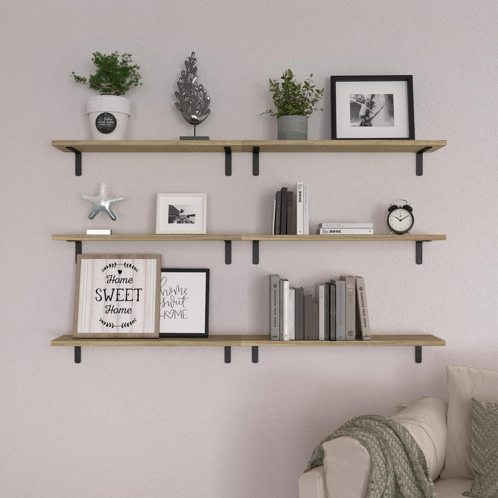 WOPITUES 24'' Long Floating Shelves for Wall Decor & Storage, Rus...