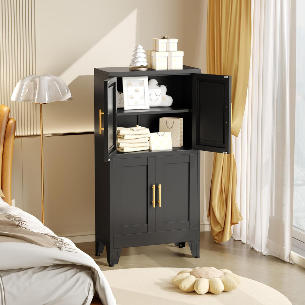 winiowa 47" Tall Kitchen Pantry Cabinet, Metal Storage Cabinet with Door...