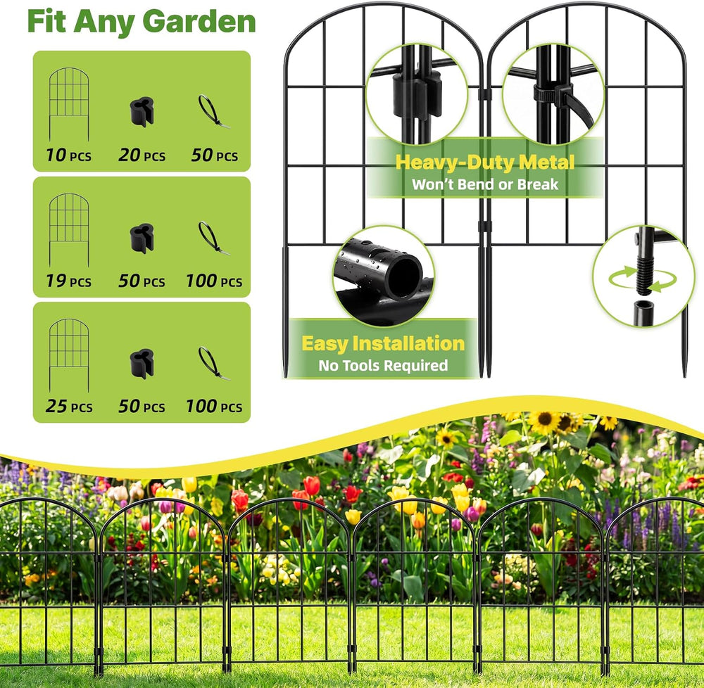 19 Pack Decorative Garden Fence Panels - 24in (H) x 20.58ft (L) Animal Barrie...