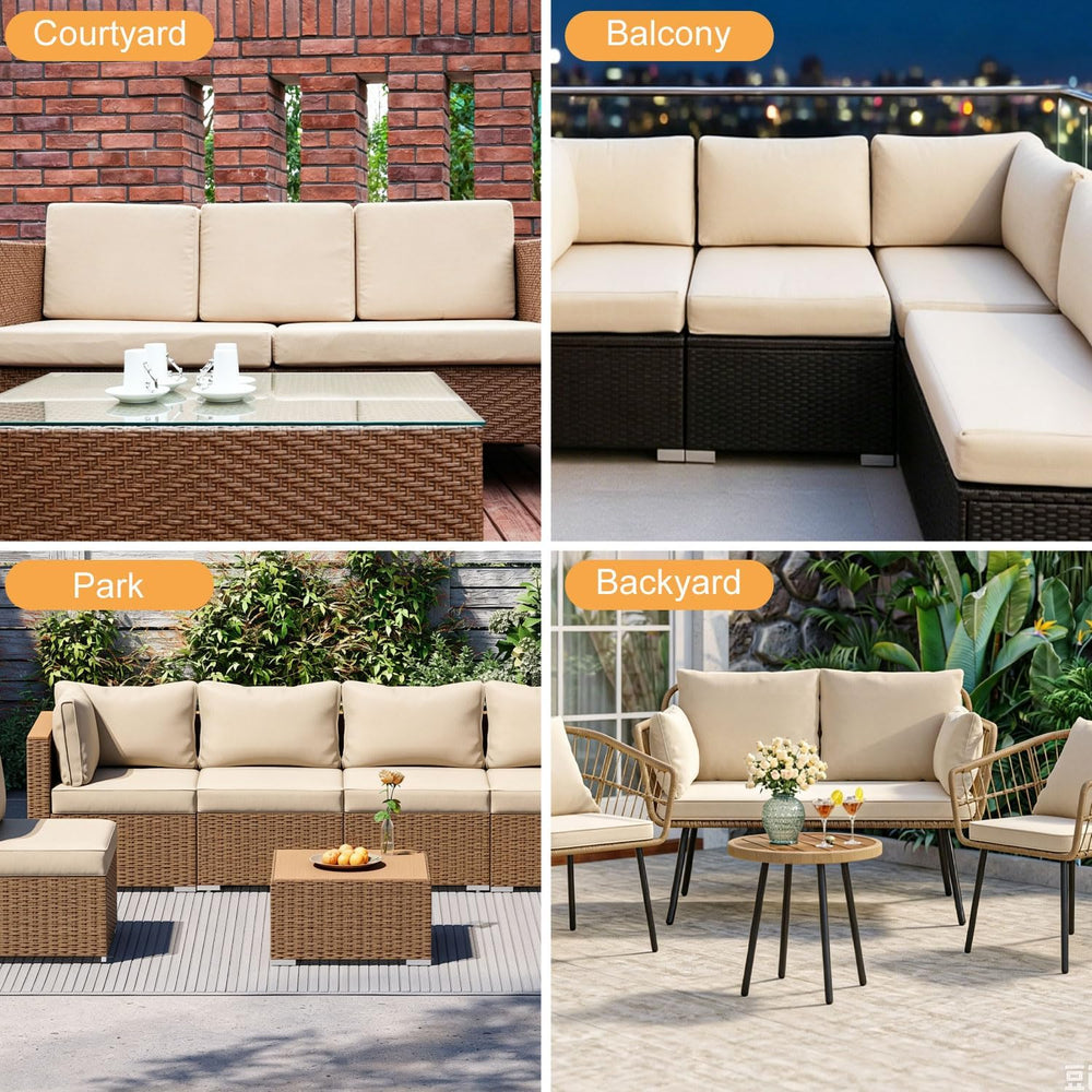 Waterproof Patio Cushion Covers Only 22x20x4 inch 4 Pack, Khaki