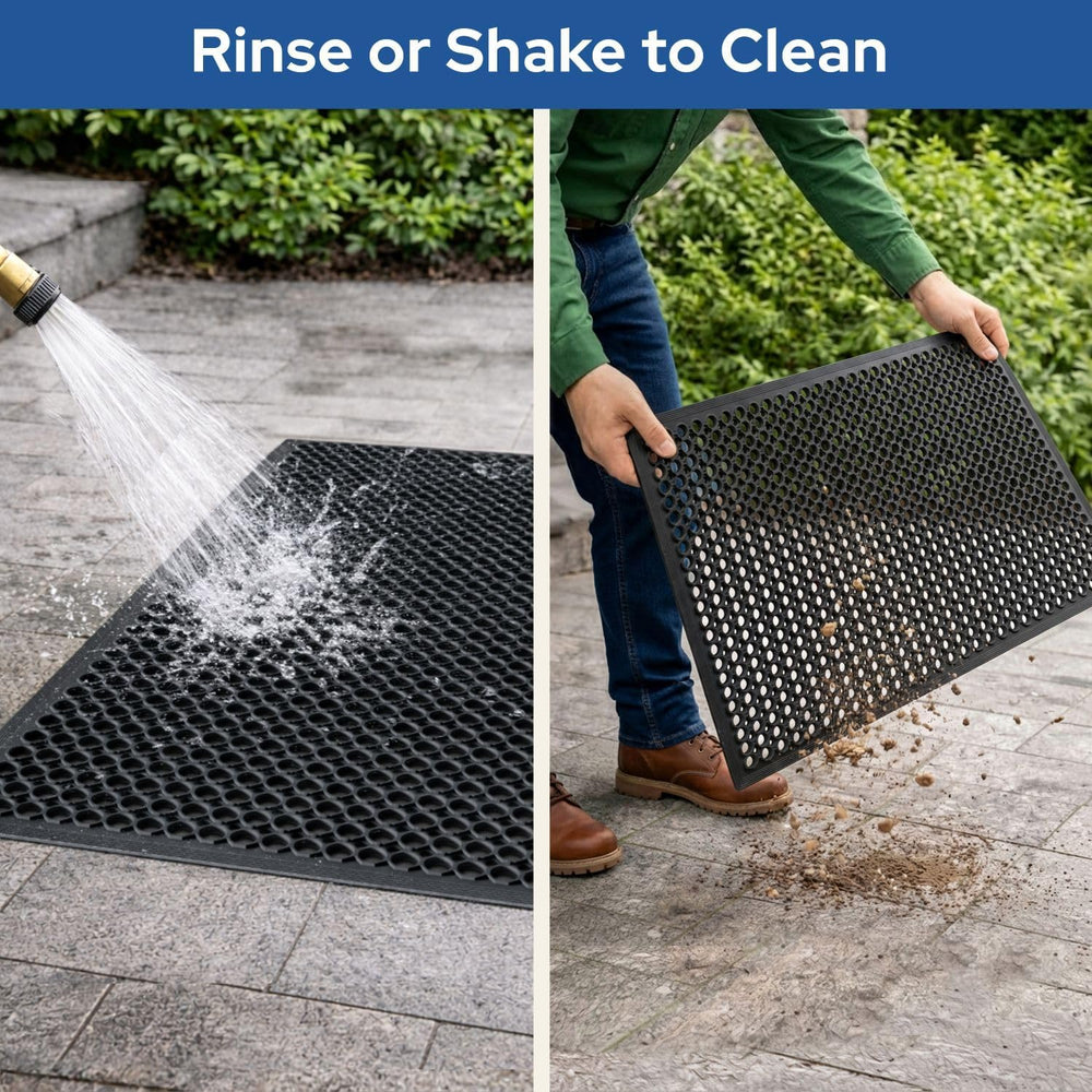 Barnyard Designs Heavy Duty Rubber Drainage Door Mat (24" x 36", 2-...