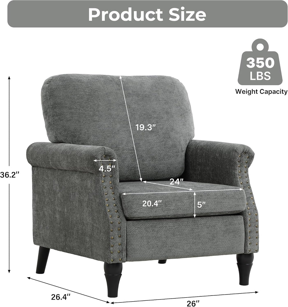 Accent Chair Set of 2 for Living Room Modern Mid Century Reading Chair Armcha...