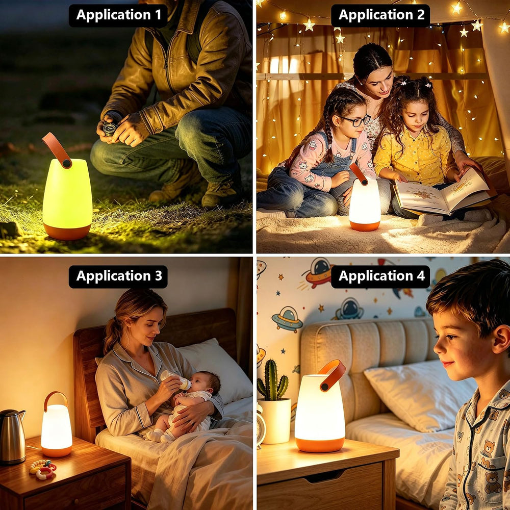 2-Pack Portable Outdoor Table Lamp,USB Rechargeable and RGB Light