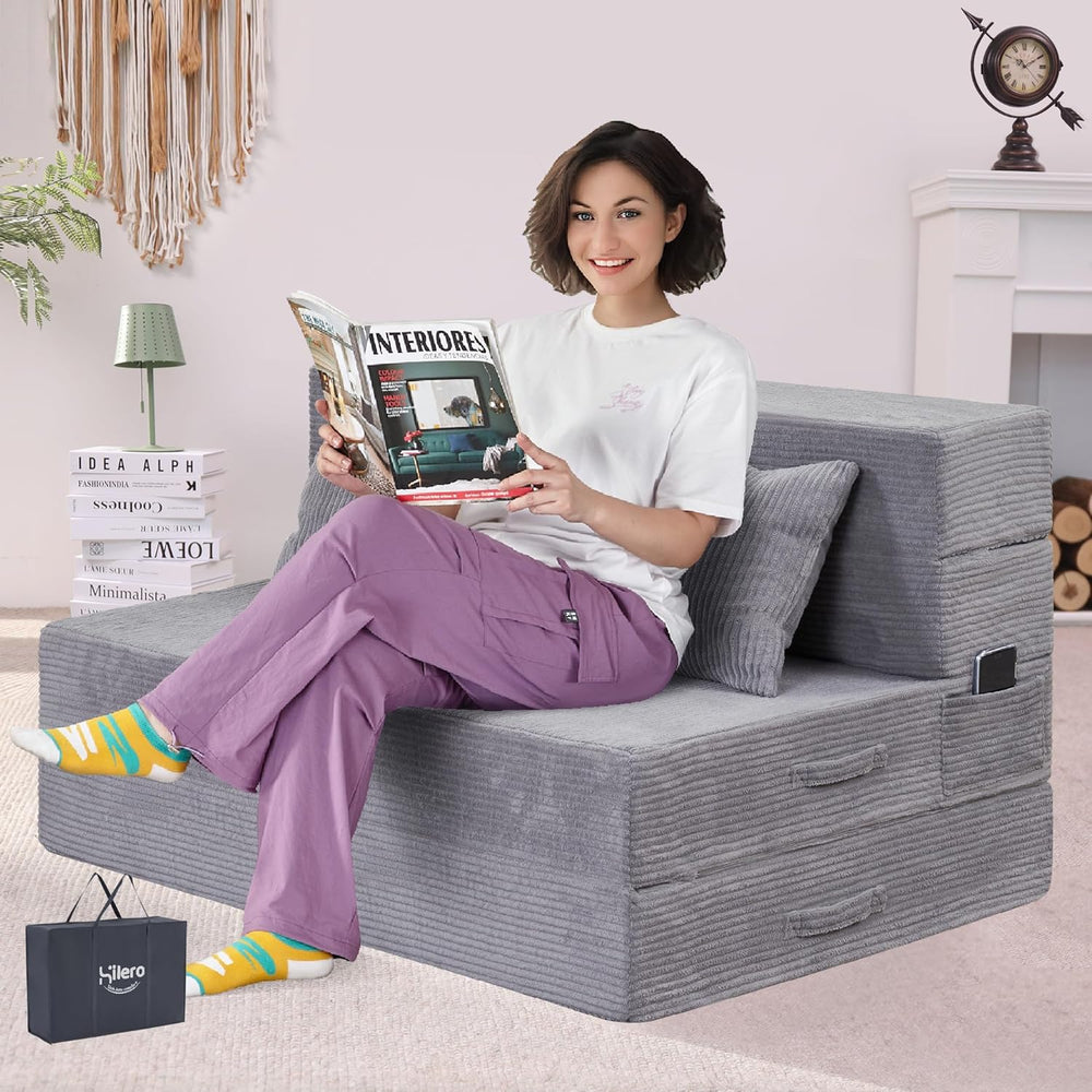 Folding Sofa Bed, Convertible Sleeper Chair Bed, Floor Sofa with Bag