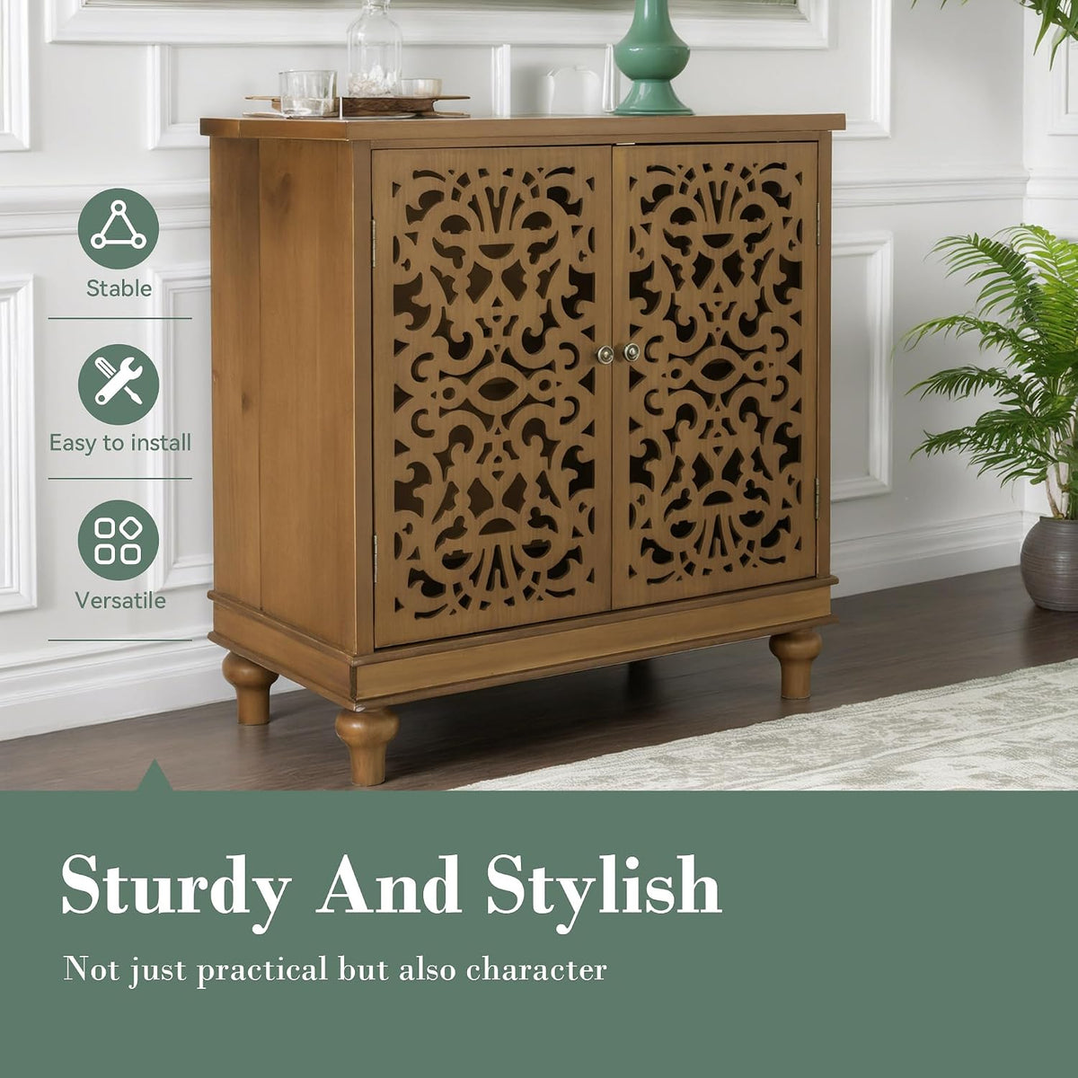 Sophia & William Entryway Buffet Cabinet with Storage, Brown Accent Cabinet