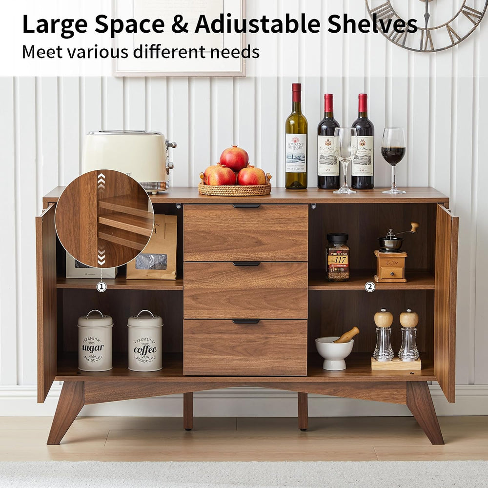 Bifins Buffet Cabinet with Storage, 47.2" Storage Cabinet with 3 Drawers