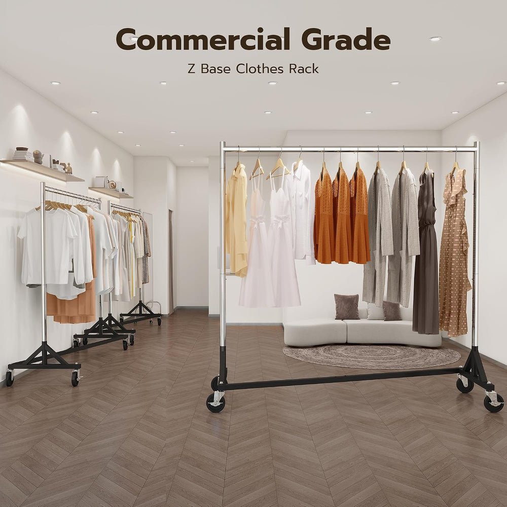 HOKEEPER Commercial Z Base Garment Rack Hold 500LBS Heavy Duty Clothing Rack ...