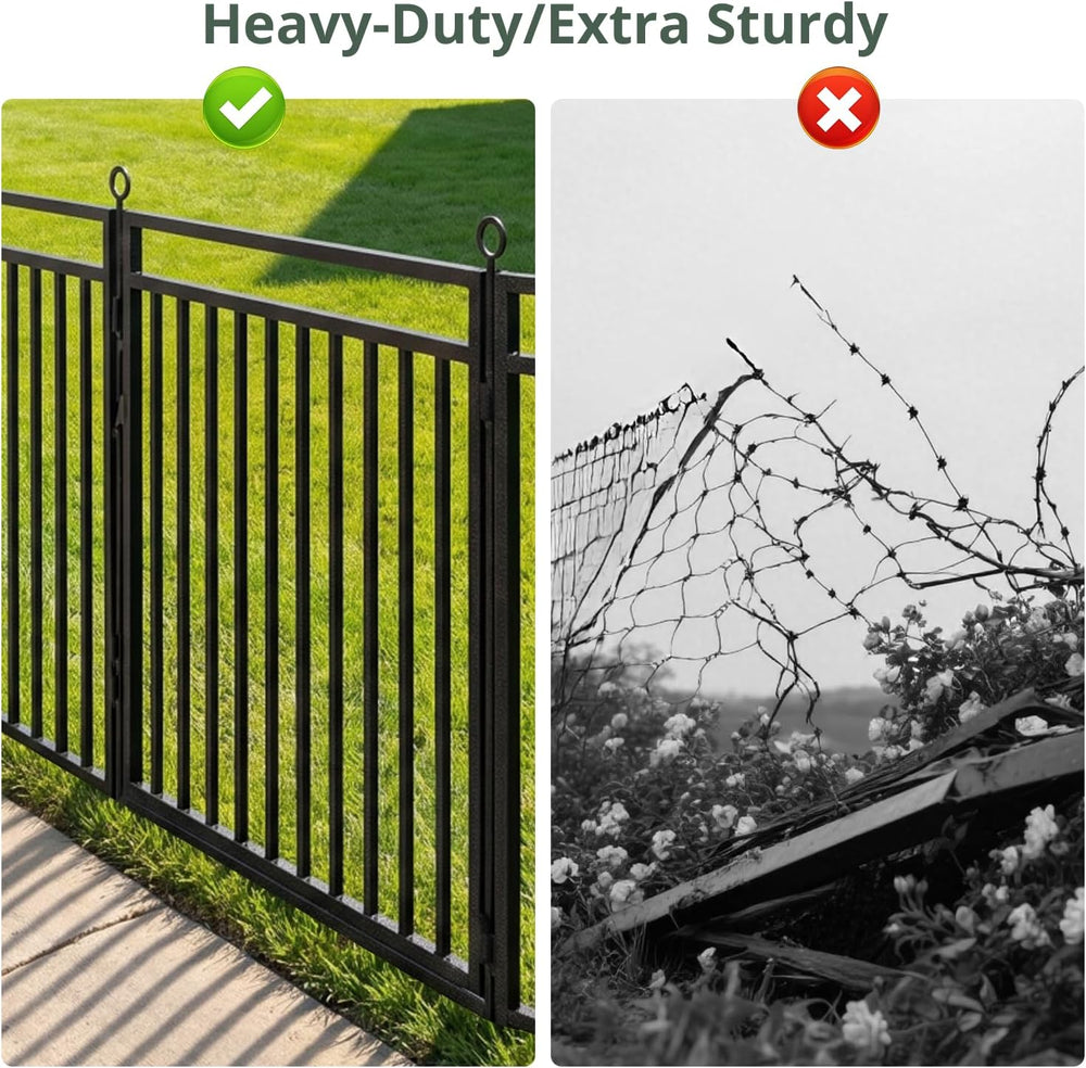 54ft (L) × 47in (H), 21 Panels & 3 Gates Garden Fence, Durable Outdoor Ya...